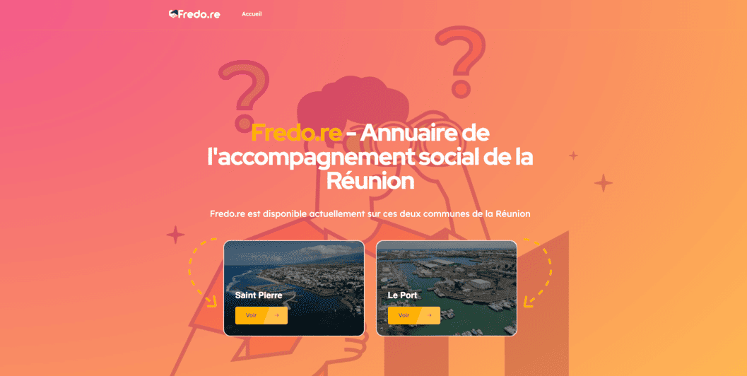 Capture d'écran du projet Fredo.re - Annuaire social à La Réunion, accessibilité renforcée, multi-API.